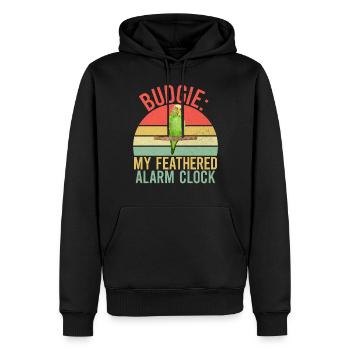 Budgie Gift - Männer Premium Bio Hoodie - Schwarz - Vorne - Nico (187cm)