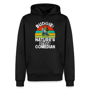 Budgie Gift - Männer Premium Bio Hoodie - Schwarz - Vorne - Nico (187cm)