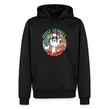 Weihnachtsmann Retro Santa Claus Disco - Männer Premium Bio Hoodie - Schwarz - Vorne - Nico (187cm)
