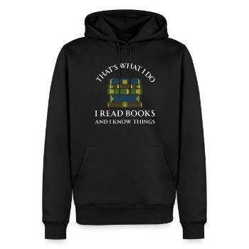 Book Books Library Reading Literature Read Books - Men’s Premium Organic Hoodie - black - Front - Nico (187cm)