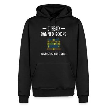 Buch Bücher Bibliothek Literatur Lesen Read Books - Männer Premium Bio Hoodie - Schwarz - Vorne - Nico (187cm)