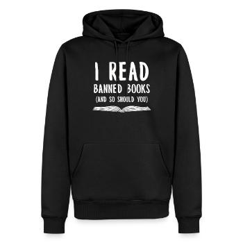 Buch Bücher Bibliothek Literatur Lesen Read Books - Männer Premium Bio Hoodie - Schwarz - Vorne - Nico (187cm)