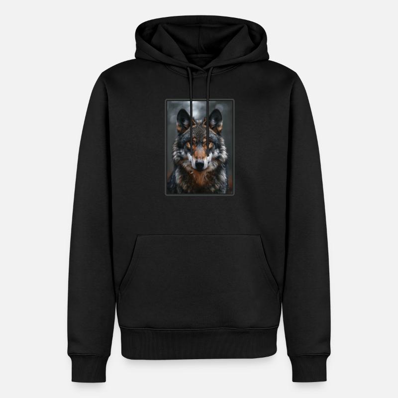 Loups Loup - Sweat à capuche Premium bio Homme - noir