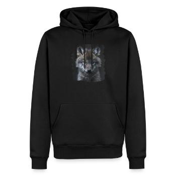 Wolves Wolf - Men’s Premium Organic Hoodie - black - Front - Nico (187cm)