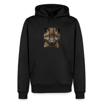 Wölfe Wolf - Männer Premium Bio Hoodie - Schwarz - Vorne - Nico (187cm)