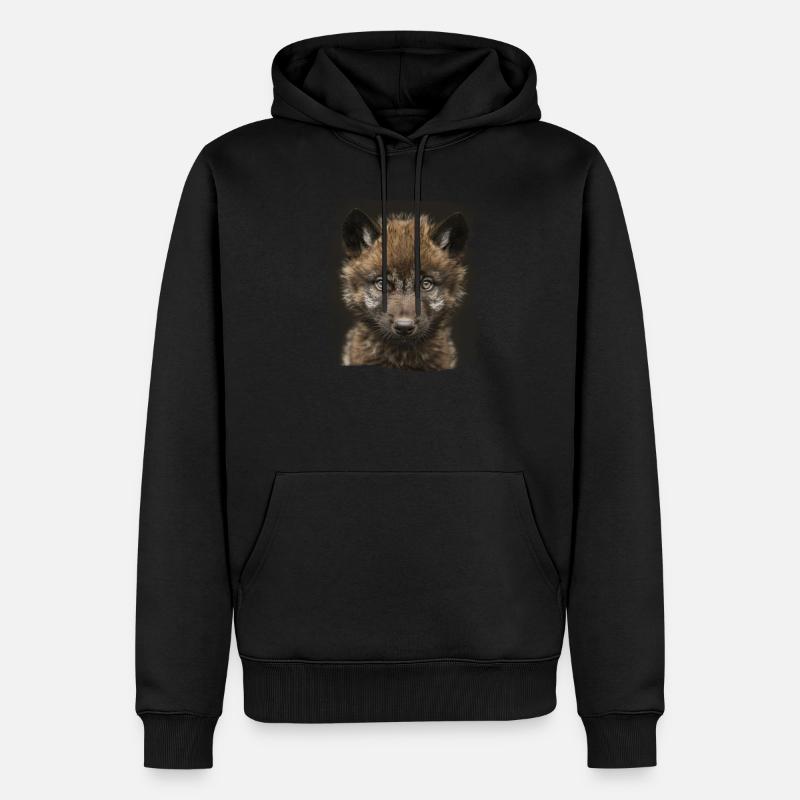 Loups Loup - Sweat à capuche Premium bio Homme - noir