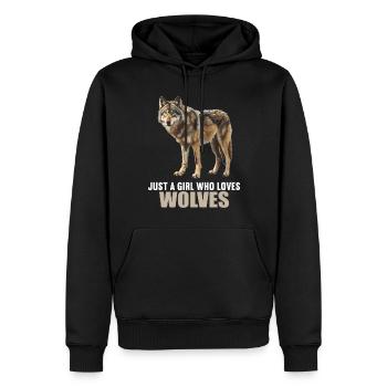 Wölfe Wolf - Männer Premium Bio Hoodie - Schwarz - Vorne - Nico (187cm)