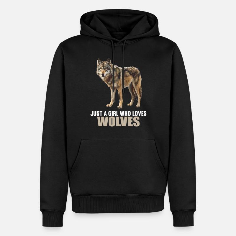Loups Loup - Sweat à capuche Premium bio Homme - noir