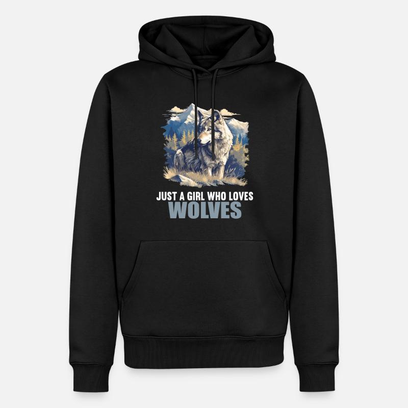 Loups Loup - Sweat à capuche Premium bio Homme - noir
