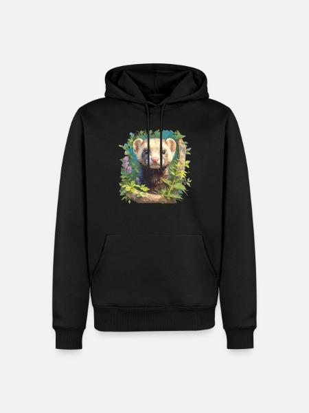 Ferret Frettchen - Men’s Premium Organic Hoodie - black