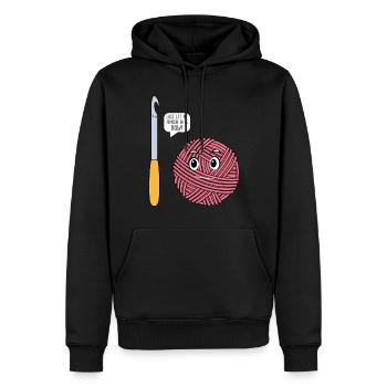 Crochet - Just let me finish this row - Funny Croc - Männer Premium Bio Hoodie - Schwarz - Vorne - Nico (187cm)