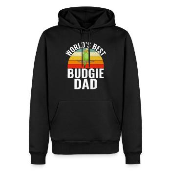 Budgie Gift - Männer Premium Bio Hoodie - Schwarz - Vorne - Nico (187cm)