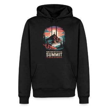 Montez jusqu’au sommet, la vue sera - Sweat à capuche Premium bio Homme - noir - Devant - Nico (187cm)