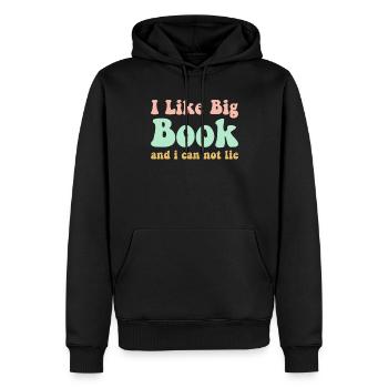 Livre Livres Bibliothèque Lecture Littérature Lire Livres - Sweat à capuche Premium bio Homme - noir - Devant - Nico (187cm)