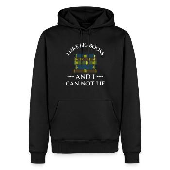 Livre Livres Bibliothèque Lecture Littérature Lire Livres - Sweat à capuche Premium bio Homme - noir - Devant - Nico (187cm)