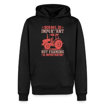 Tracteur agricole Tracteur vintage Farmers - Sweat à capuche Premium bio Homme - noir - Devant - Nico (187cm)