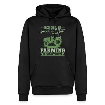 Tracteur agricole Tracteur vintage Farmers - Sweat à capuche Premium bio Homme - noir - Devant - Nico (187cm)