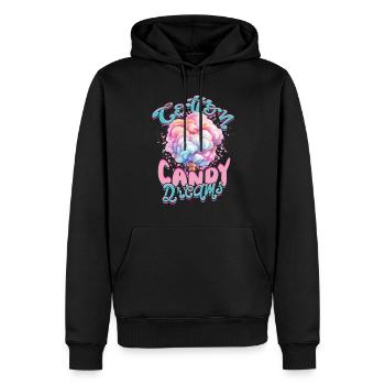Zuckerwatte Cotton Candy Dreams - Männer Premium Bio Hoodie - Schwarz - Vorne - Nico (187cm)