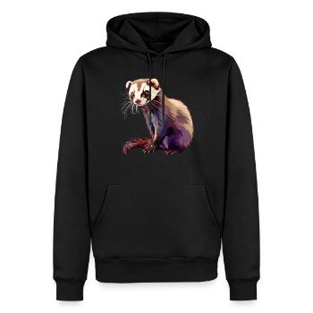 Ferret Frettchen - Männer Premium Bio Hoodie - Schwarz - Vorne - Nico (187cm)