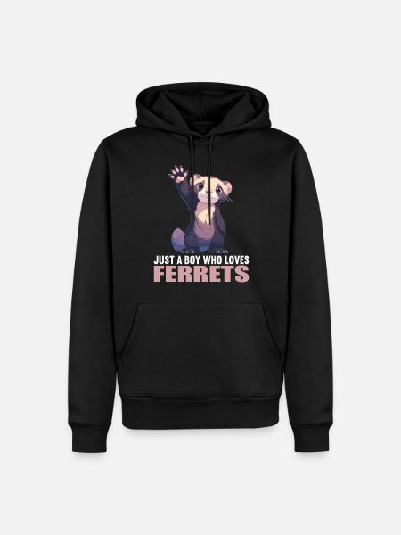 Ferret Frettchen - Männer Premium Bio Hoodie - Schwarz