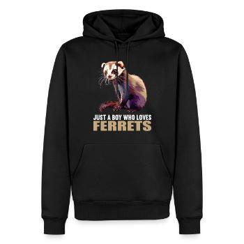 Furet Frettchen - Sweat à capuche Premium bio Homme - noir - Devant - Nico (187cm)