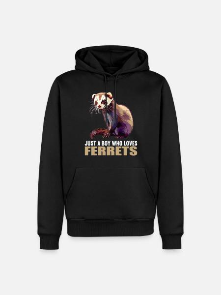 Ferret Frettchen - Men’s Premium Organic Hoodie - black