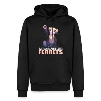 Ferret Frettchen - Männer Premium Bio Hoodie - Schwarz - Vorne - Nico (187cm)
