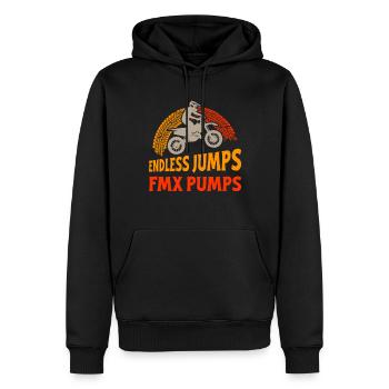 Dirt Biker Riding Endless Jumps FMX Pumps - Männer Premium Bio Hoodie - Schwarz - Vorne - Nico (187cm)