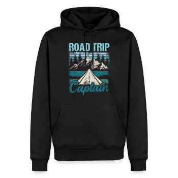 Capitaine de road trip - Sweat à capuche Premium bio Homme - noir - Devant - Nico (187cm)