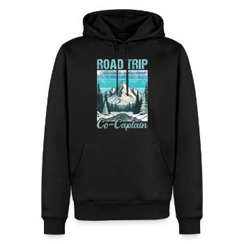 Road Trip Co-Captain - Männer Premium Bio Hoodie - Schwarz - Vorne - Nico (187cm)