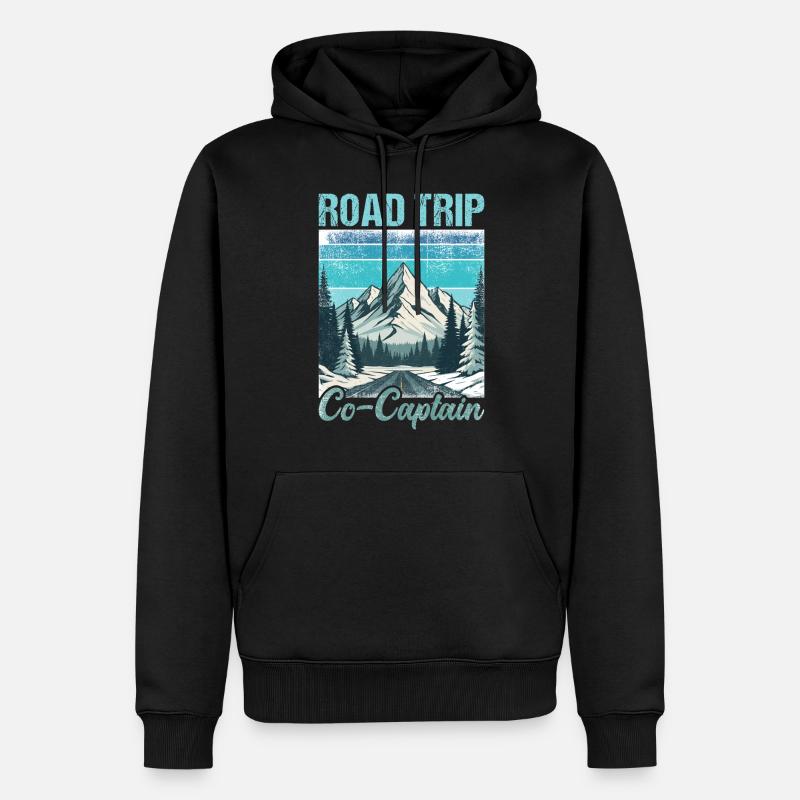 Co-capitaine du road trip - Sweat à capuche Premium bio Homme - noir