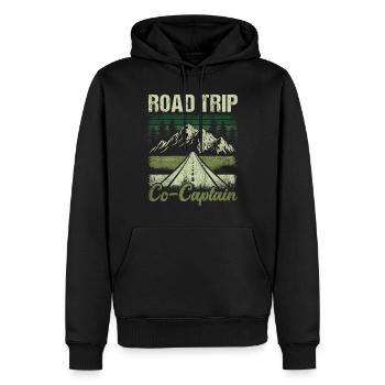 Co-capitaine du road trip - Sweat à capuche Premium bio Homme - noir - Devant - Nico (187cm)