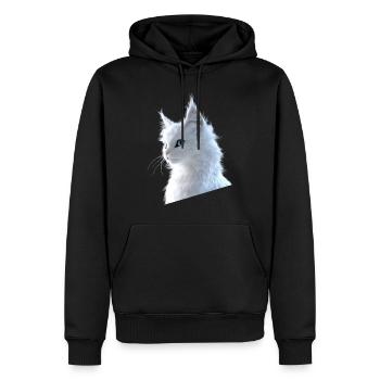 Chat Angora Blanc Chat Angora Chats Angora Mignons - Sweat à capuche Premium bio Homme - noir - Devant - Nico (187cm)