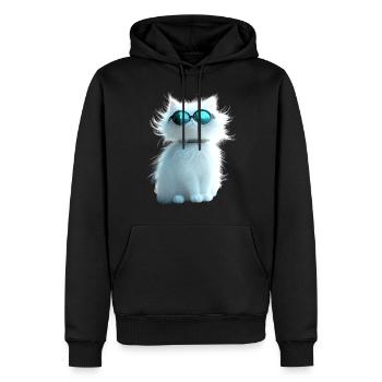 Chat Angora Blanc Chat Angora Chats Angora Mignons - Sweat à capuche Premium bio Homme - noir - Devant - Nico (187cm)