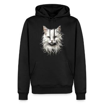 Chat Angora Blanc Chat Angora Chats Angora Mignons - Sweat à capuche Premium bio Homme - noir - Devant - Nico (187cm)