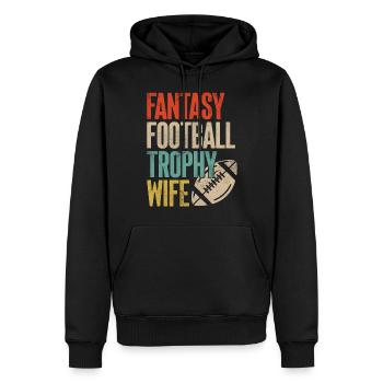 Fantasy Football Trophée Femme Rétro FFL Football - Sweat à capuche Premium bio Homme - noir - Devant - Nico (187cm)
