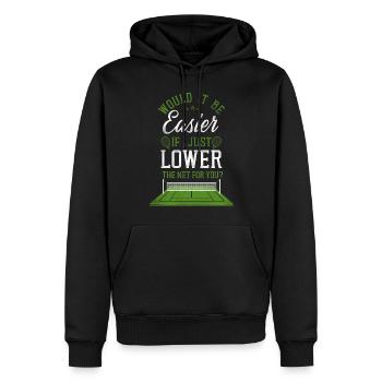 drôle de raquette de joueur de tennis - Sweat à capuche Premium bio Homme - noir - Devant - Nico (187cm)