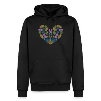 Crocheter Crochet Heart With Crochet Yarn Balls - Männer Premium Bio Hoodie - Schwarz - Vorne - Nico (187cm)