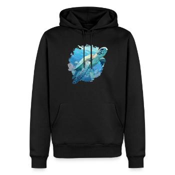 Tortue de mer Meeresschildkröten Meeresschildkröte - Sweat à capuche Premium bio Homme - noir - Devant - Nico (187cm)
