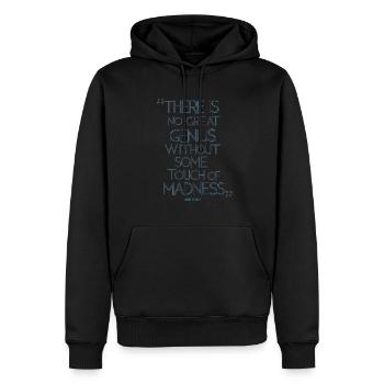 Zitat von Aristoteles gibt es kein großes Genie ohne - Männer Premium Bio Hoodie - Schwarz - Vorne - Nico (187cm)