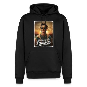 Geboren, um berühmt zu werden Junge Sunrise coole Sonnenbrille - Männer Premium Bio Hoodie - Schwarz - Vorne - Nico (187cm)
