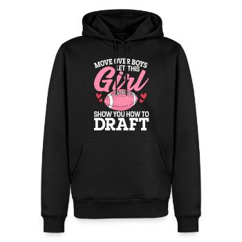 Bougez les garçons, laissez cette fille vous montrer comment - Sweat à capuche Premium bio Homme - noir - Devant - Nico (187cm)
