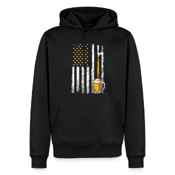 Crafbeer american flag, brewing - Männer Premium Bio Hoodie - Schwarz - Vorne - Nico (187cm)