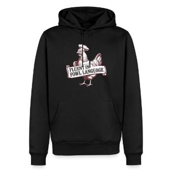 Witziger Hühner Spruch - Männer Premium Bio Hoodie - Schwarz - Vorne - Nico (187cm)