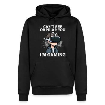 Virtual Reality Athlet Witzer VR Gamer Headset - Männer Premium Bio Hoodie - Schwarz - Vorne - Nico (187cm)