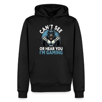 Virtual Reality Athlet Witzer VR Gamer Headset - Männer Premium Bio Hoodie - Schwarz - Vorne - Nico (187cm)