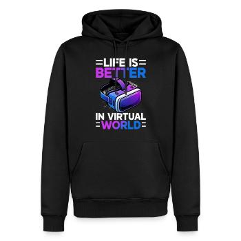 Virtual Reality Athlet Witzer VR Gamer Headset - Männer Premium Bio Hoodie - Schwarz - Vorne - Nico (187cm)
