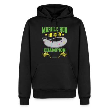 MARBLE RUN BOY - Men’s Premium Organic Hoodie - black - Front - Nico (187cm)