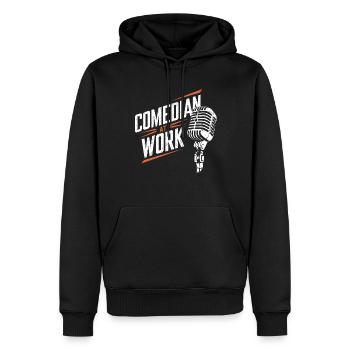 Komiker bei der Arbeit Mikrofon Stand up Comedy - Männer Premium Bio Hoodie - Schwarz - Vorne - Nico (187cm)
