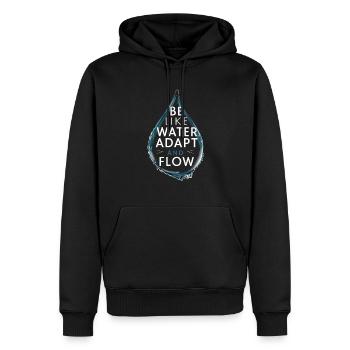 Sei wie Wasser, anpassung und fließen Wassertropfen - Männer Premium Bio Hoodie - Schwarz - Vorne - Nico (187cm)